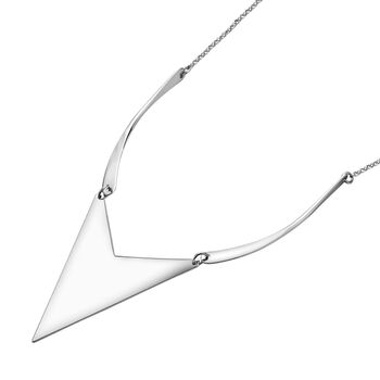 Wei&szlig;e Kristall-Halskette in Silberton, 50 cm - 0,80 ct.