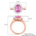 Premium Ilakaka Rosa Saphir und Zirkon-Halo Ring, 925 Silber Roségold Vermeil, 2,98 ct. image number 6