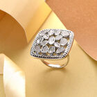 Handgearbeiteter, natürlicher Polki Diamant Ring, 925 Silber platiniert, ca. 1.00 ct image number 1