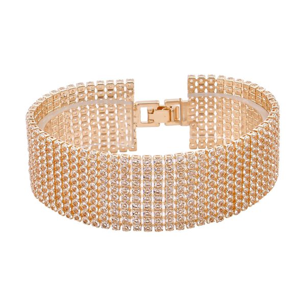 Mehrreihiges Kristall-Carpet-Armband, 19 cm - 10 ct.