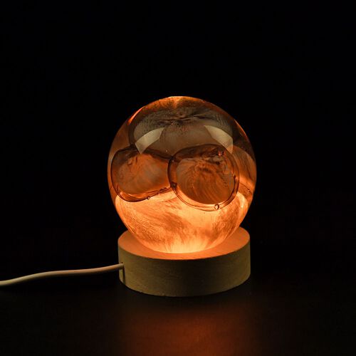 Glasball mit LED-Lichtbasis – Grau image number 1