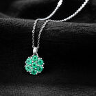 AAA Kagem sambischer Smaragd und Zirkon-Anhänger mit kette, 925 Silber rhodiniert ca. 1,22 ct