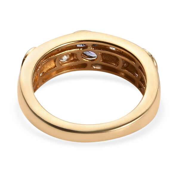 Tansanit Ring 925 Silber Gelbgold Vermeil  ca. 0,73 ct image number 6
