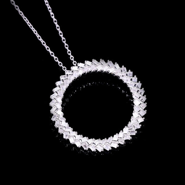 Diamant-Anh&auml;nger mit 45cm Kette, 925 Silber platiniert - 0,50 ct. image number 3