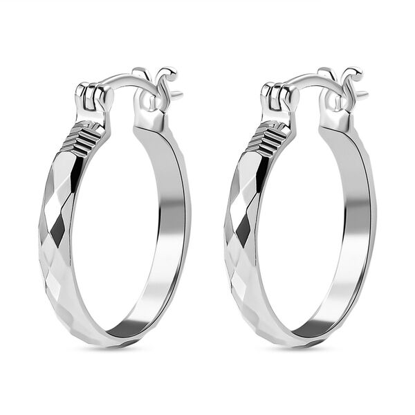 Creolen mit Diamantschliff in platiniertem Silber image number 3