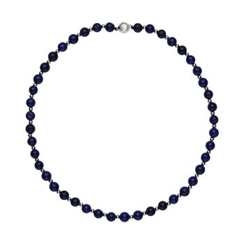 Lapislazuli Halskette, ca. 50 cm, reiner Edelstahl ca. 162,50 ct