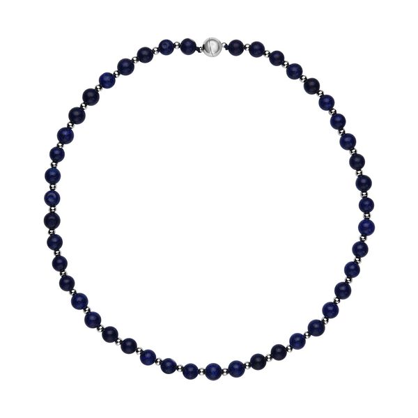 Lapislazuli Halskette, ca. 50 cm, reiner Edelstahl ca. 162,50 ct