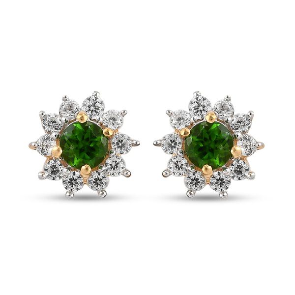 Natürliche Chromdiopsid und Zirkon-Ohrstecker - 1,15 ct. image number 0