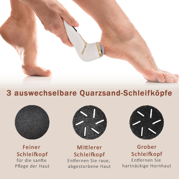 Wiederaufladbarer Hornhautentferner, drei Arten von Schleifköpfen image number 3