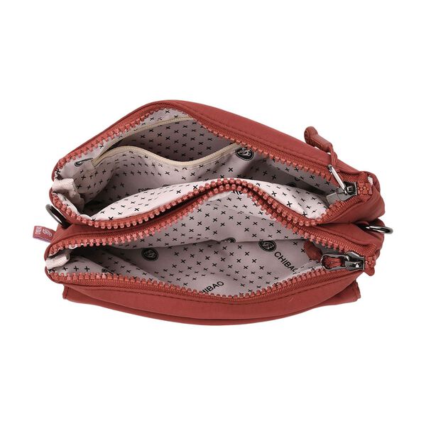 Crossbody Tasche, 20x12x3,5cm,  Ziegelrot image number 6