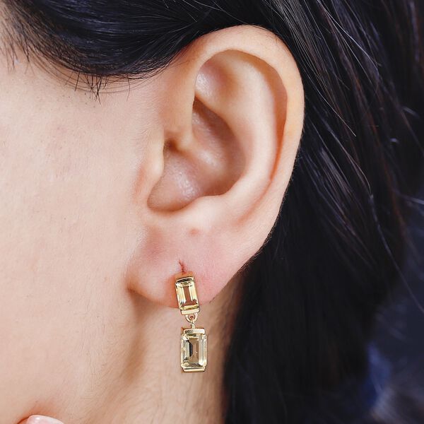 Citrin Ohrringe 925 Silber 750 Gelbgold Vermeil ca. 3.02 ct image number 3