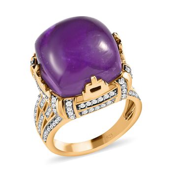 Afrikanischer Amethyst und Zirkon-Cocktail-Ring - 18,48 ct.