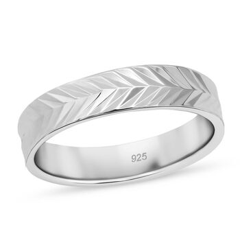 Bandring mit Diamantschliffmuster in 925 Silber, 2,40 Gramm