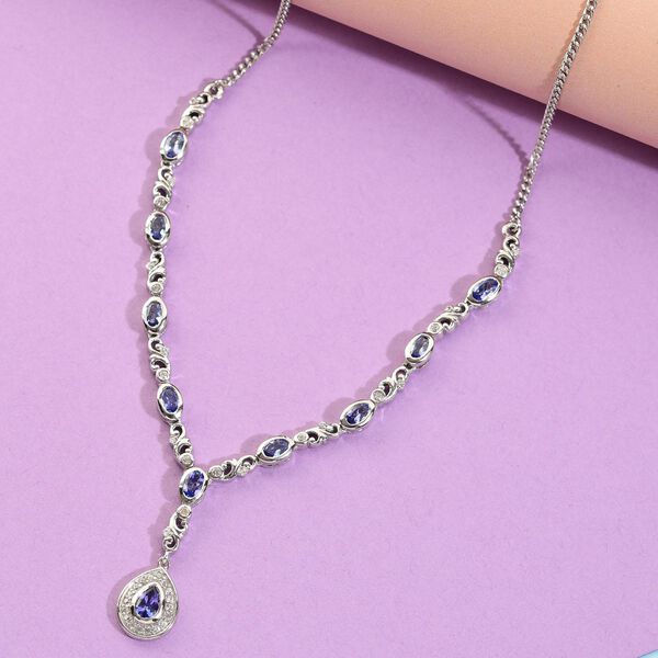 AA Tansanit und Zirkon 45cm Halskette - 2,67 ct. image number 3