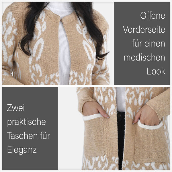 Cardigan Damen mit 2 Taschen, Cr&egrave;me image number 5