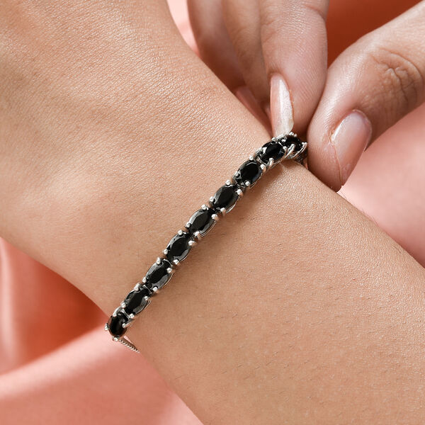 Elite Shungit Bolo Armband ca. 16-26 cm 925 Silber platiniert ca. 2,69 ct image number 3