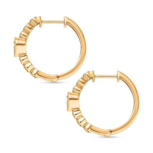 D'Joy AA Nat&uuml;rlicher Rhodolith Granat, Wei&szlig;er Zirkon Ohrringe 925 Silber 750 Gelb Vergoldet ca. 1.35 ct image number 3