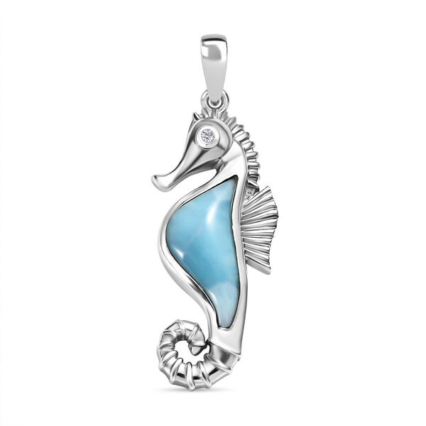 Larimar und Zirkon Anh&auml;nger - 2,24 ct. image number 0