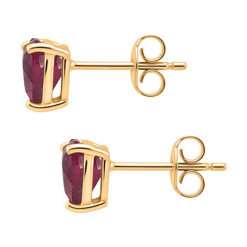 D'Joy afrikanische Rubin Ohrringe, 925 Silber Goldton - 2,44 ct.