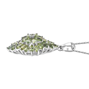Nat&uuml;rlicher gr&uuml;ner Apatit Schmuckset 925 Silber rhodiniert ca. 2.50 ct
