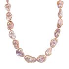 Exklusives Angebot- Mehrfarbige Süßwasser Barockperle Collier, ca. 45 cm mit 5 cm Extender, 925 Silber vergoldet, (Perlenröße ca. 18-19 mm x 24-30 mm)