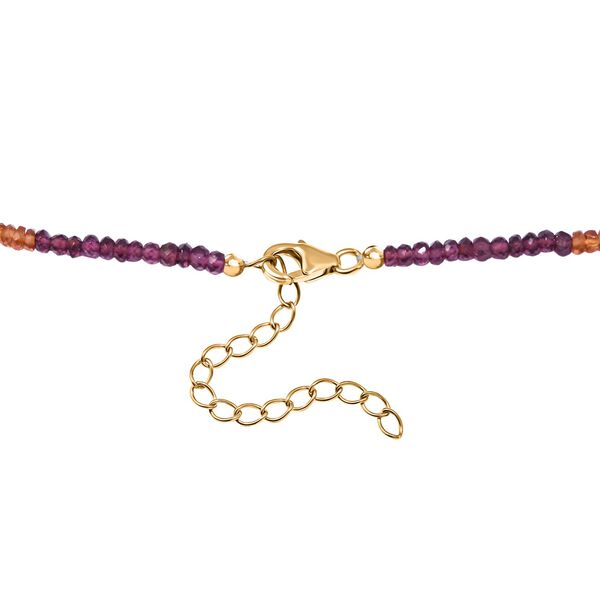 Tsavorite Granat, Lila Granat Halskette ca. 45 cm 925 Silber Gelbgold Vermeil ca. 60.00 ct image number 5