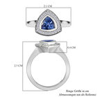Tansanit und Zirkon Ring 925 Silber platiniert  ca. 1,01 ct image number 6