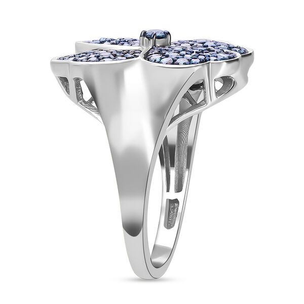 Blauer Diamant Ring, 925 Silber platiniert (Größe 21.00) ca. 1.00 ct image number 5