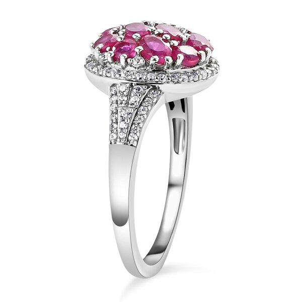 Afrikanischer Rubin und Zirkon-Ring, 925 Silber platiniert  ca. 3,18 ct image number 5