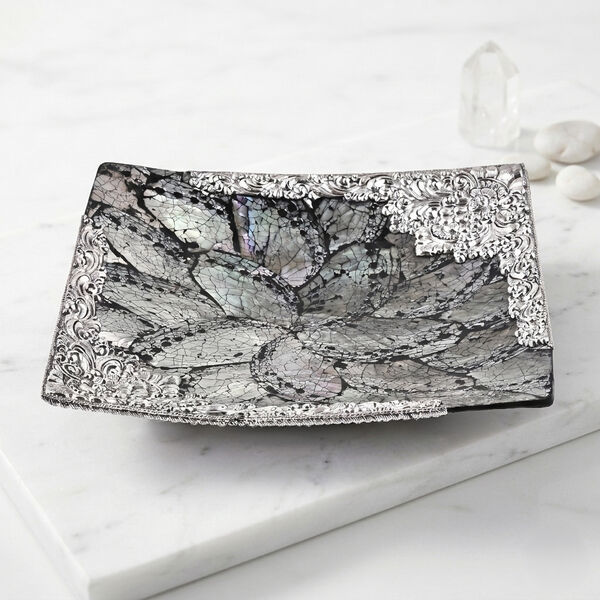 D'Joy Royal Bali- Abalone Muschel quadratische Dekoschale, 925 Silber, 18,5x18,5x3cm image number 1