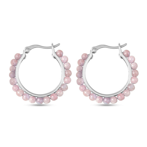 Rosenquarz-Creolen, Edelstahl ca. 3,50 ct image number 4