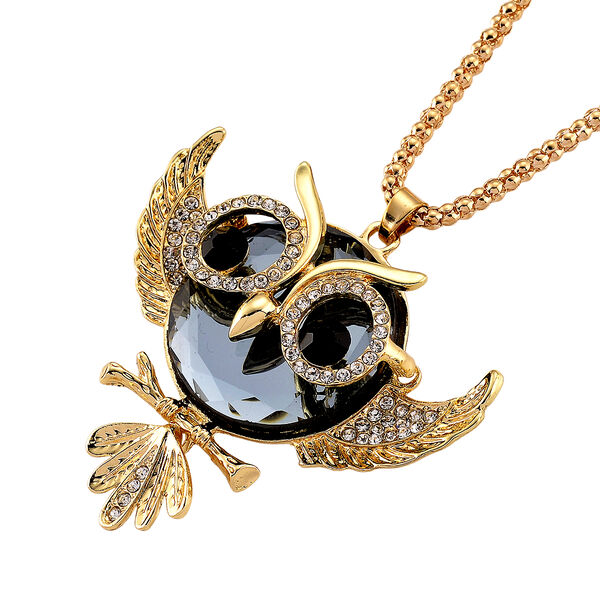 Mehrfarbiger Kristall Anh&auml;nger mit Kette ca. 63.5 cm + 5 cm Extender, Legierung Gelb image number 3