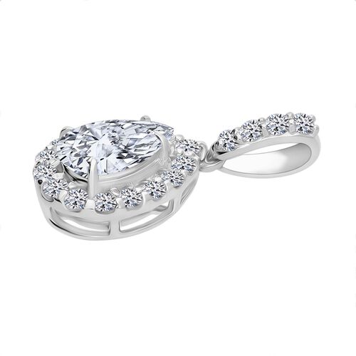 LUXURIANT DIAMOND- SGL zertifizierter VS-EF Labor Diamant Anhänger, 925 Silber platiniert- 1 ct. image number 2