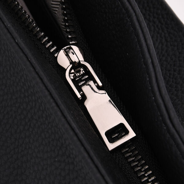 Echtleder-Tote-Bag mit Magnetverschluss-Au&szlig;entasche und ger&auml;umigem Innenfach, 34x14x29 cm, Schwarz image number 5