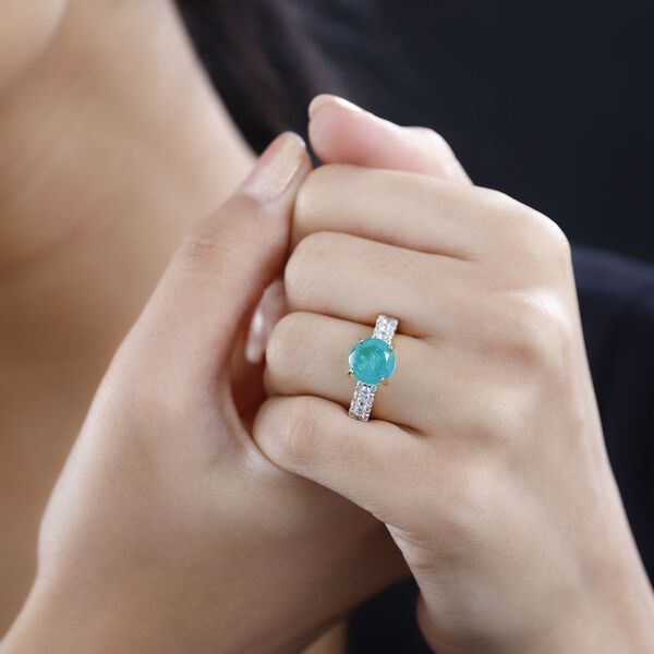 Smaragd Triplett Quarz und Zirkon Ring - 4,79 ct. image number 3