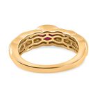 Afrikanischer Rubin (Fissure gefüllt), weißer Zirkon Ring, 925 Silber vergoldet (Größe 20.00) ca. 0.73 ct image number 5