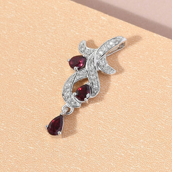 Anthill Granat und Zirkon Anhänger 925 Silber platiniert ca. 0,78 ct image number 3