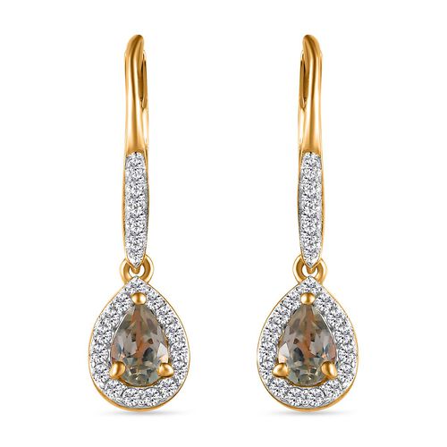 AAA Turkizit und Zirkon Ohrringe - 1,36 ct. image number 0