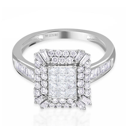 Wei&szlig;er Diamant Ring, I1 G-H SGL zertifiziert, 585 Wei&szlig;gold (Gr&ouml;&szlig;e 20.00) ca. 1.00 ct