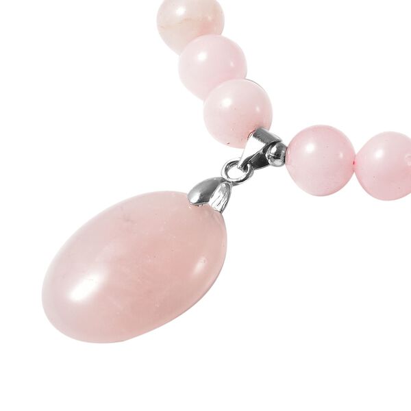 Rosenquarz-Halskette in Silberton, 180,00 ct. image number 3