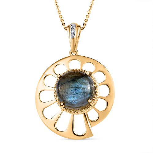 GP Bella Italia Kollektion - Labradorit, Kanchanaburi blauer Saphir und Zirkon-Kette mit Anhänger - 5,59 ct. image number 0