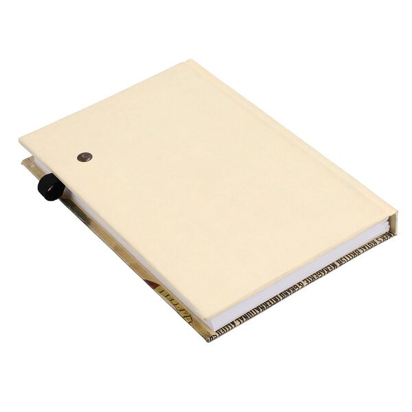 Hardcover Notizbuch mit Kupfer Kugelschreiber, Elefant-Muster, beige image number 7