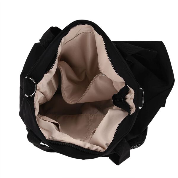 Crossbody-Schultertasche mit Mehrfachfächern, 31x30x14cm, Schwarz image number 6