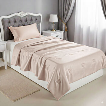 Serenity Night 100% Maulbeerseide Seidendecke mit 350gsm Seidenf&uuml;llung, 135x200cm, Taupe