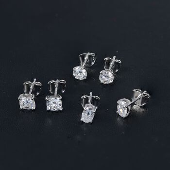 3er-Set Moissanit Ohrstecker - 2,82 ct.