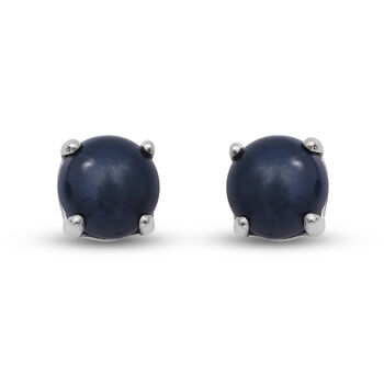 Sternsaphir (Diffundierter) Ohrstecker 925 Silber platiniert  3.75 ct