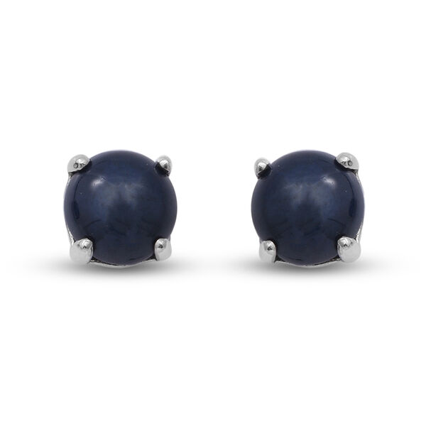 Stern Saphir Solit&auml;r-Ohrstecker, 925 Silber platiniert, 3,75 ct.