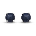 Sternsaphir (Diffundierter) Ohrstecker 925 Silber platiniert 3.75 ct