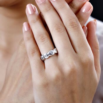 LUSTRO STELLA - Wei&szlig;er Zirkonia Ring 925 Silber rhodiniert (Gr&ouml;&szlig;e 19.00)