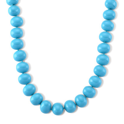 Sleeping Beauty Farbe Muschelkernperle Halskette ca. 50 cm 316L Edelstahl 885.00 ct
